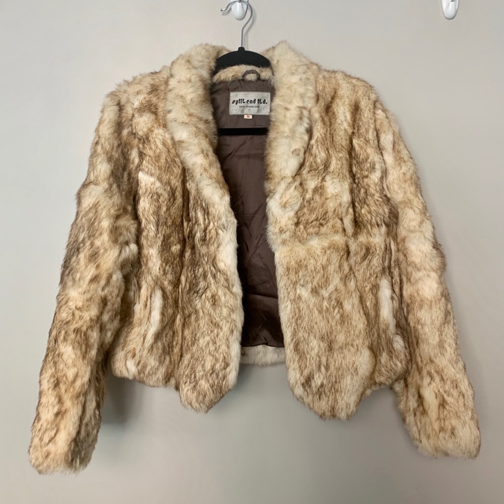 Real Rabbit Fur Coat Size Medium